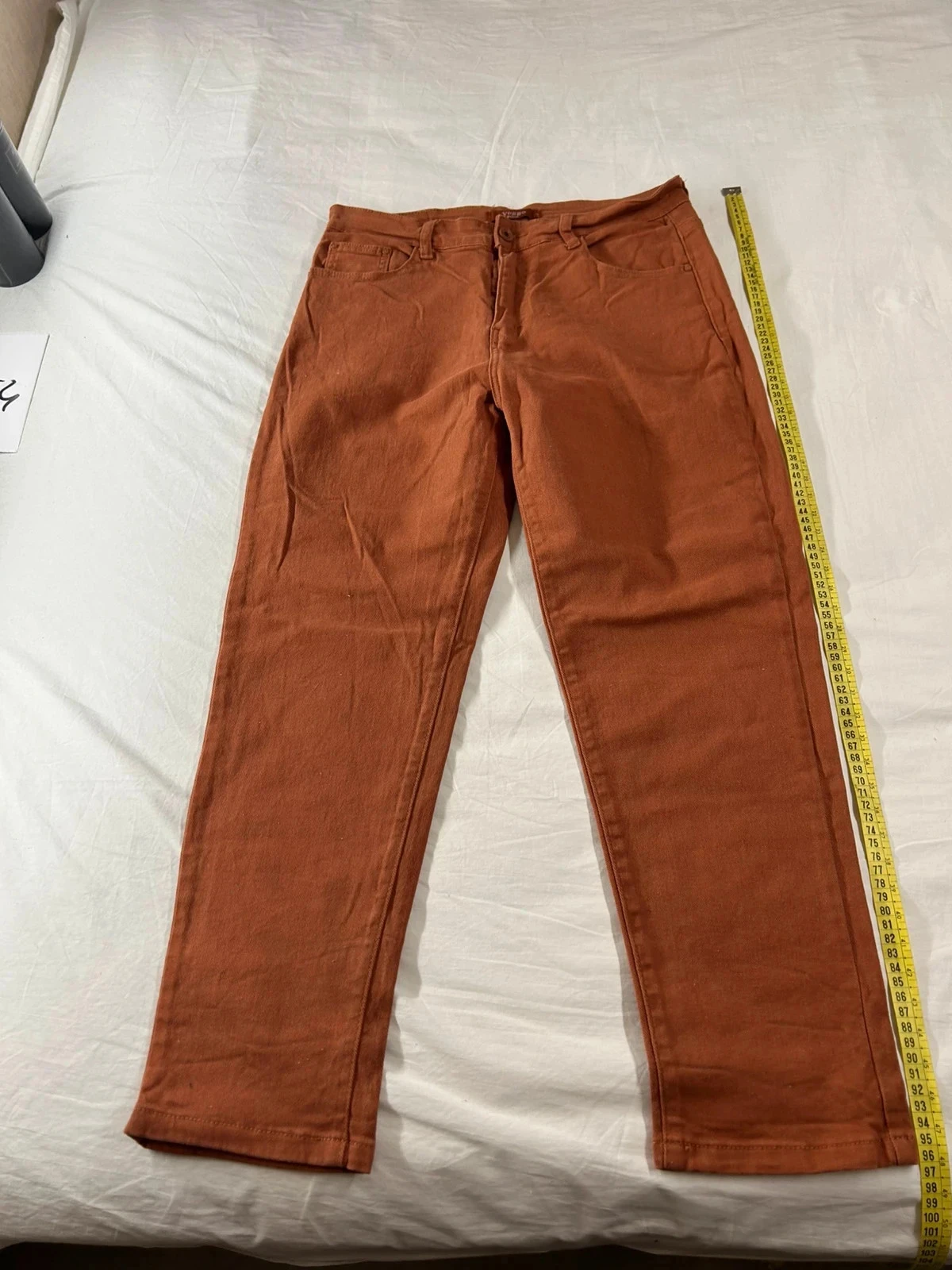 Jean orange marron taille haute voggo